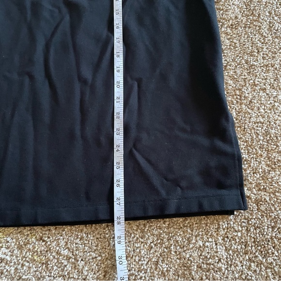 Downeast Pull On Midi Skirt Womens L Black A-Line Side Slit Rayon Career Office - Picture 7 of 9